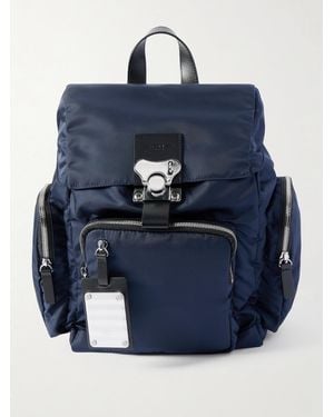 Fpm Milano Bank On The Road Butterfly Pc Small Leather-Trimmed Econyl Backpack - Blue