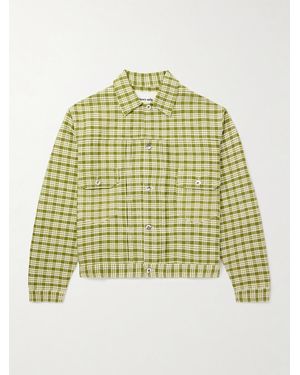 STORY mfg. Tuesday Checked Organic Cotton Jacket - Green