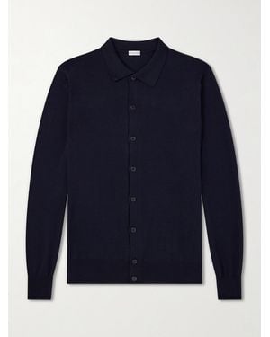 Caruso Silk And Cotton-Blend Cardigan - Blue