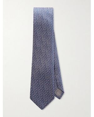 Charvet 8.5Cm Embroidered Silk-Jacquard Tie - Blue