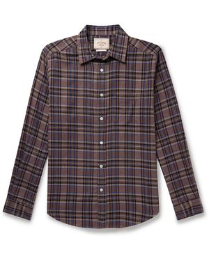 Portuguese Flannel Teca Checked Organic Cotton-Flannel Shirt - Purple