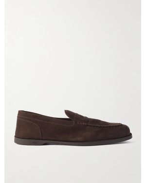 John Lobb Pace Full-Grain Nubuck Loafers - White