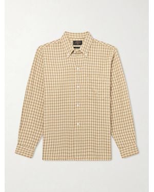 Beams Plus Button-Down Collar Checked Cotton Shirt - Natural