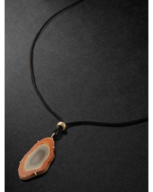 Jacquie Aiche Jasper And Cord Pendant Necklace - Black