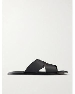 Loewe Paula's Ibiza Flex Criss-Cross Leather Sandals - Black