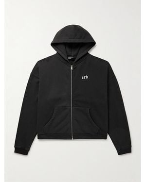 Enfants Riches Deprimes Printed Cotton-Jersey Zip-Up Hoodie - Black