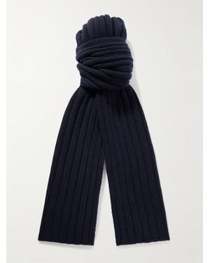 James Purdey & Sons Ribbed Cashmere Scarf - Blue