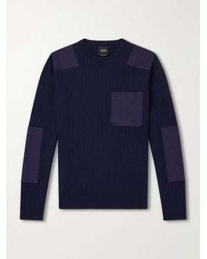 A.P.C. Mallarme Ribbed-Knit Virgin Wool Jumper - Blue