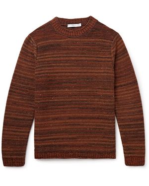 Inis Meáin Striped Merino Wool And Cashmere-Blend Sweater - Brown