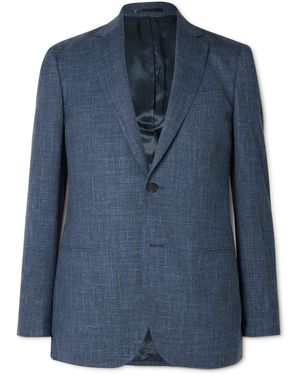 MR P. Virgin Wool, Silk And Linen-Blend Suit Jacket - Blue