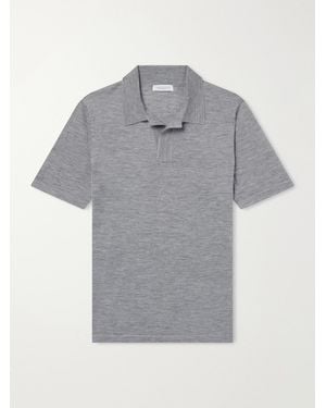Gabriela Hearst Stendhal Cashmere And Silk-Blend Polo Shirt - Grey