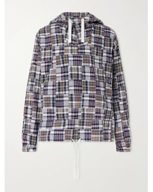 Beams Plus Patchwork Checked Cotton Jacket - Blue