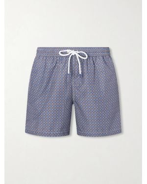 Fedeli Madeira Printed Straight-leg Swim Shorts - Blue