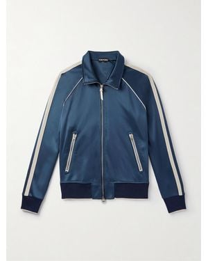 Tom Ford Striped Tech-jersey Track Jacket - Blue
