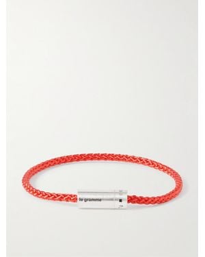 Le Gramme Le 7g Armband aus geflochtener Kordel und Sterlingsilber - Rot