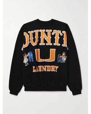 Kapital Sweatshirt aus Baumwoll-Jersey mit Print - Schwarz