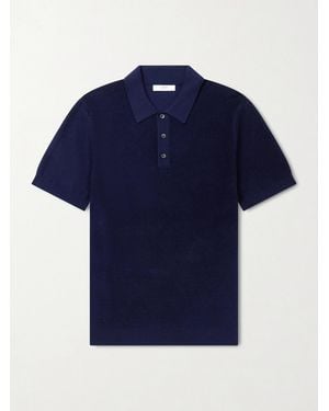 MR P. Organic Cotton And Cashmere-Blend Polo Shirt - Blu