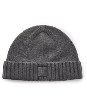 Stone Island Logo-Appliquéd Cashmere Beanie - Gray