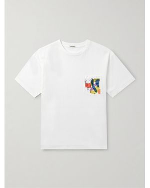 Bode Portrait T-Shirt aus Baumwoll-Jersey mit Print und Logostickerei - Weiß