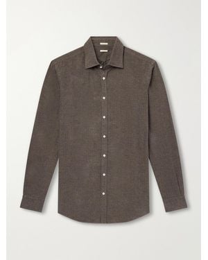 Massimo Alba Genova Cotton-Flannel Shirt - Brown