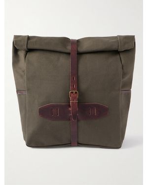 Bleu De Chauffe Jamy Leather-Trimmed Canvas Backpack - Grey