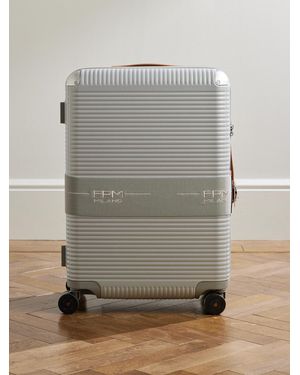 Fpm Milano Bank Zip Deluxe Koffer aus Polycarbonat mit Rollen und Lederbesatz - Grau