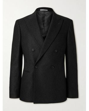 MR P. Double-breasted Cashmere-blend Flannel Suit Jacket - Black
