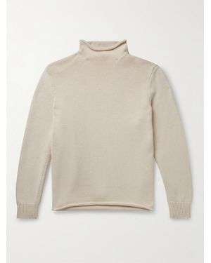 J.Crew Cotton Rollneck Jumper - Natural