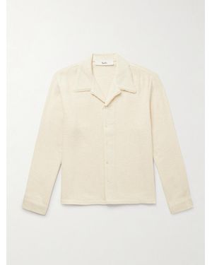 Séfr Jagou Camp-collar Cotton-blend Tweed Shirt - Natural