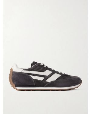Tom Ford Mick Leather-Trimmed Suede Sneakers - White