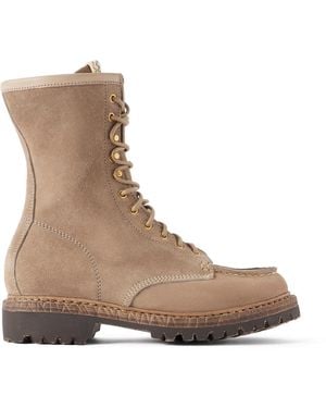 Visvim Hi-Folk Scout Moc Suede Boots - Brown