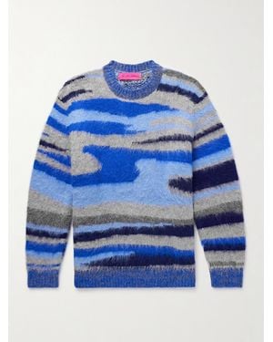 The Elder Statesman Alpaca-Blend Jacquard Jumper - Blue
