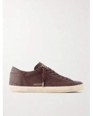 Golden Goose Super-Star Distressed Full-Grain Leather Trainers - Brown