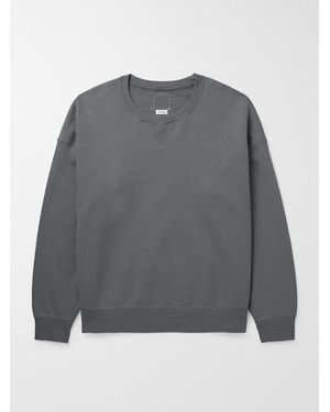 Visvim Ultimate Jumbo Sb Slim-fit Garment-dyed Cotton-blend Jersey Sweatshirt - Grey