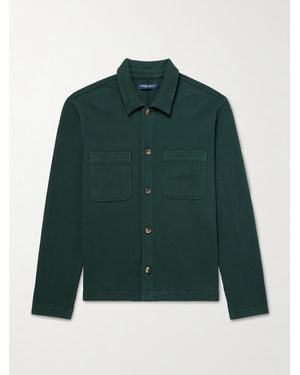 Frescobol Carioca Preto Waffle-knit Cotton Overshirt - Green
