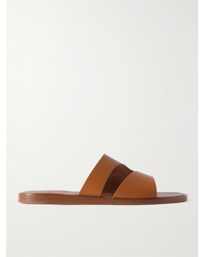 Loro Piana Pilat Plain Walk Cutout Leather Sandals - Brown