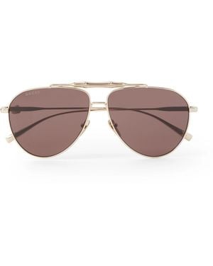 Gucci Bamboo Aviator-Style-Tone Sunglasses - Pink