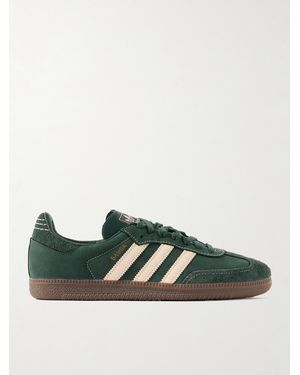 adidas Originals Samba Og Brushed Suede And Leather-Trimmed Nubuck Trainers - Green