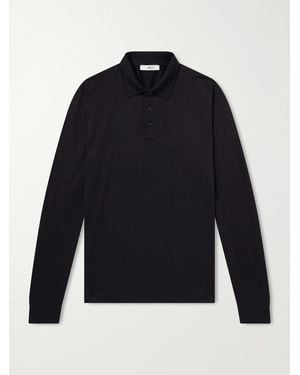 MR P. Silk And Cotton-Blend Polo Shirt - Blue
