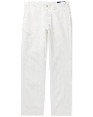 Polo Ralph Lauren Slim-Fit Straight-Leg Linen And Cotton-Blend Pants - White