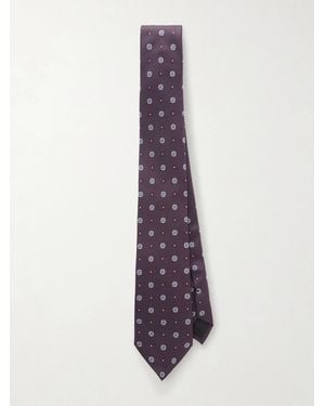 Saint Laurent 7cm Silk-jacquard Tie - Purple