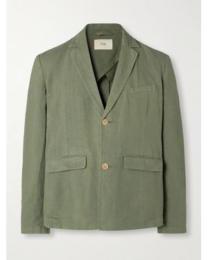 Folk Lunar Linen And Cotton-Blend Suit Jacket - Green