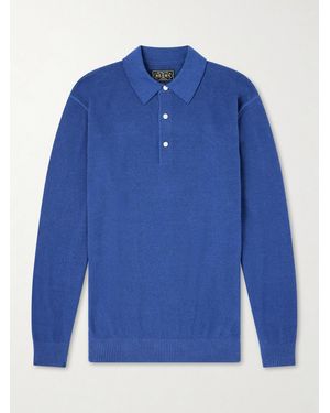 Beams Plus Cotton-Blend Piqué Polo Shirt - Blue