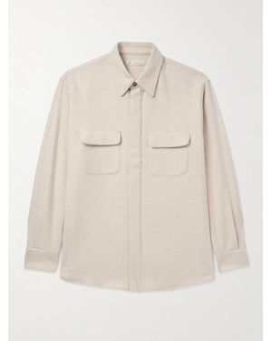 Umit Benan Wool And Cashmere-Blend Overshirt - Natural