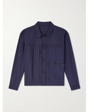 Kaptain Sunshine Cotton and Silk-Blend Twill Shirt - Blau