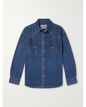 Remi Relief Denim Western Shirt - Blue