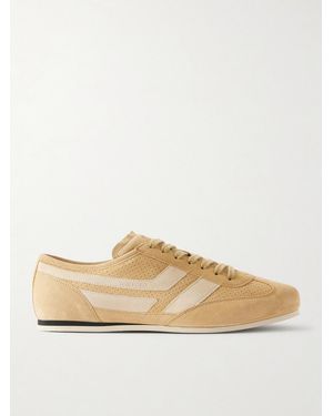 Tom Ford Brook Perforated Suede Trainers - Natural