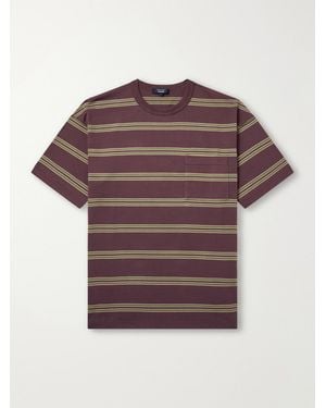 Comme des Garçons Striped Cotton-Jersey T-Shirt - Brown