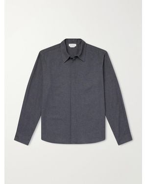 Gabriela Hearst Abbe Cotton And Cashmere-Blend Shirt - Blue