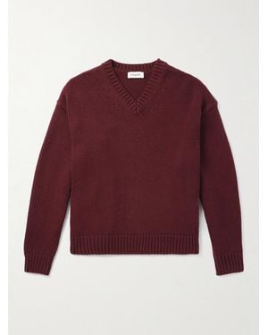 FRAME Oversized Wool And Cashmere-blend Jumper - Red